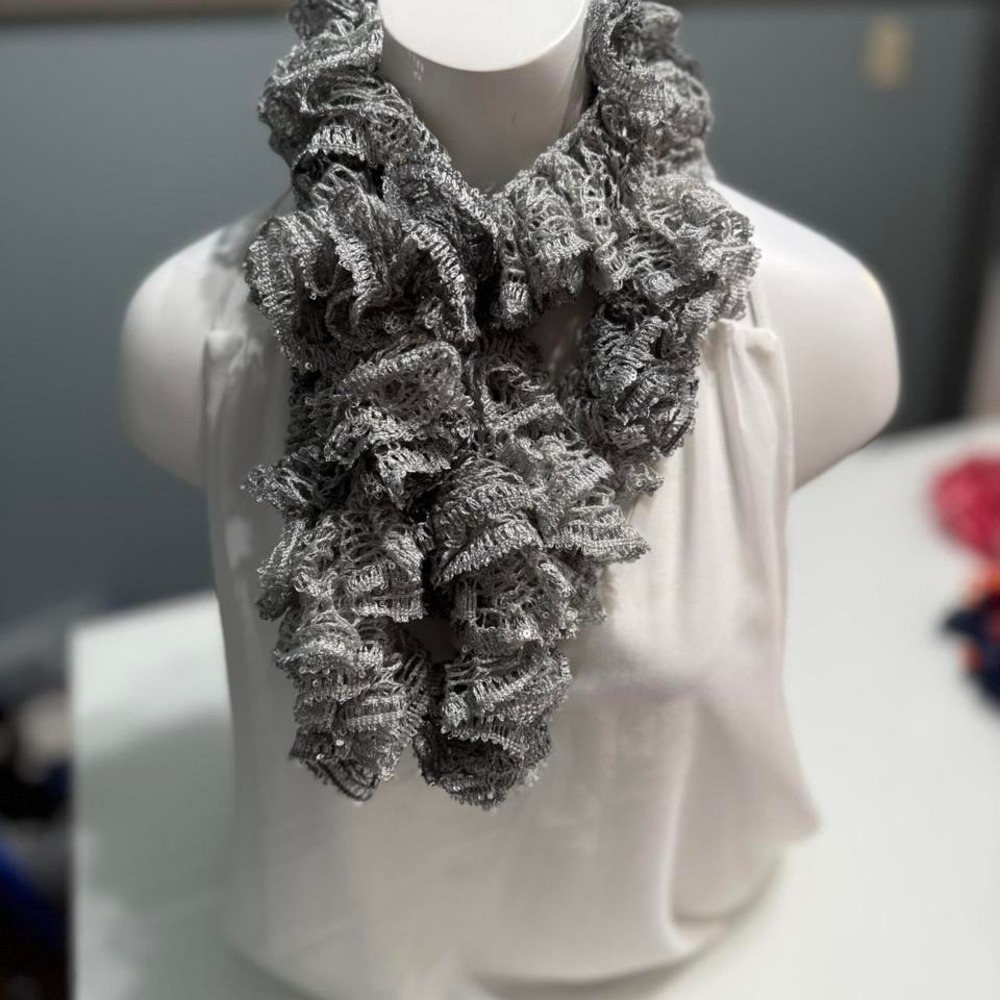 ✨ Handmade Ruffle Lace Scarf — 56" — Soft, Lightweight &‎ Flouncy